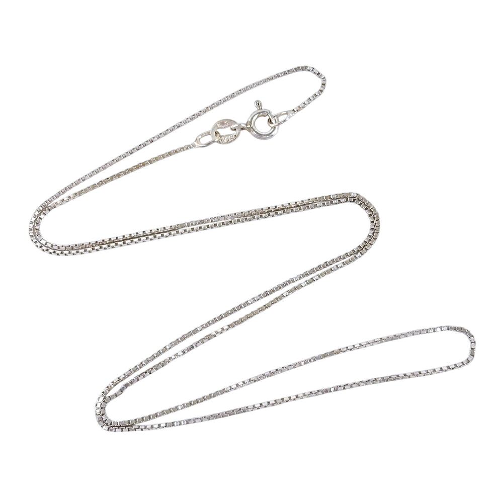 Vintage Italy Sterling Silver 925 Box Chain Necklace 18.5”